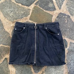 Top shop black denim skirt